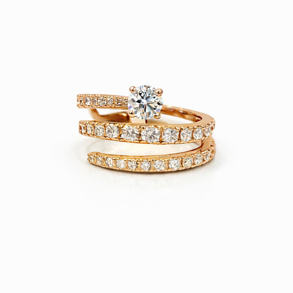 טבעת סליל יהלומים עגולים