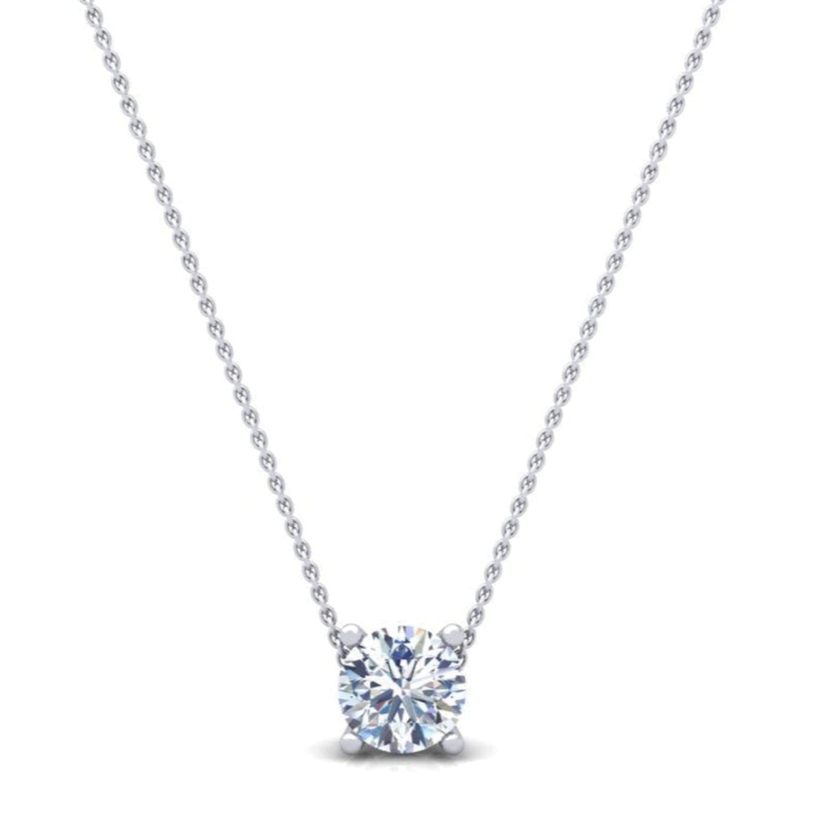 שרשרת סוליטר יהלום עגול 0.30-2.05ct