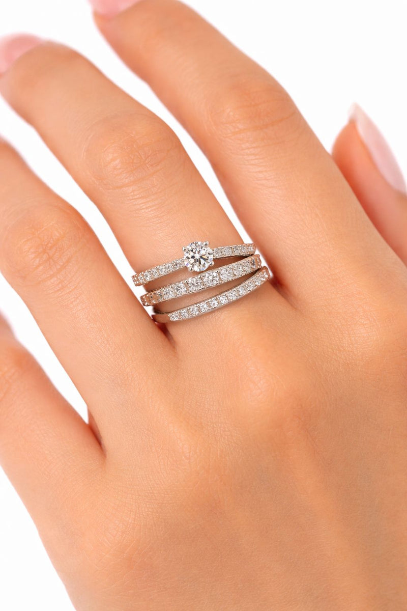 טבעת סליל יהלומים עגולים