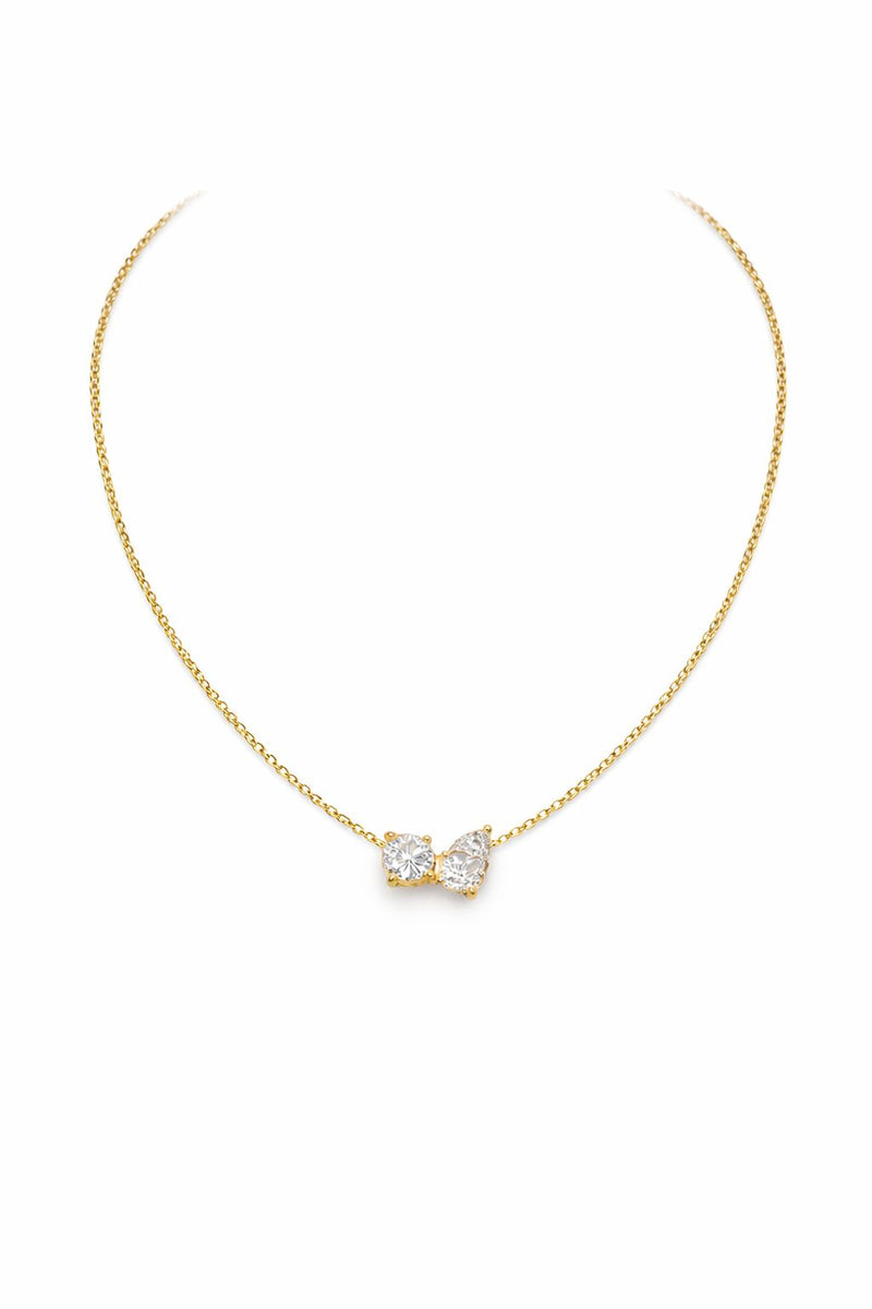 שרשרת יהלום טיפה + עגול 1.34 קראט