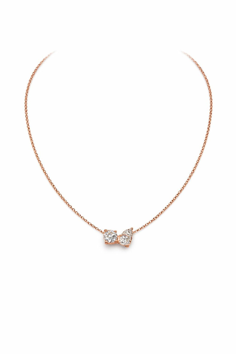 שרשרת יהלום טיפה + עגול 1.34 קראט