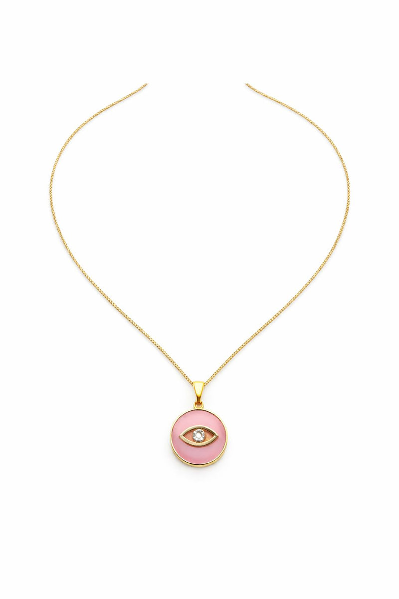 שרשרת עין ורוד