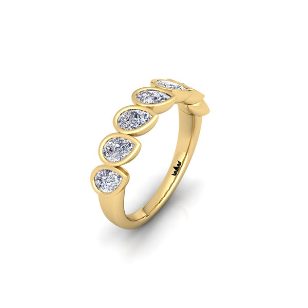 טבעת חצי איטרנטי טיפות שיבוץ כוס דגם לאה 1.00-2.50 קראט