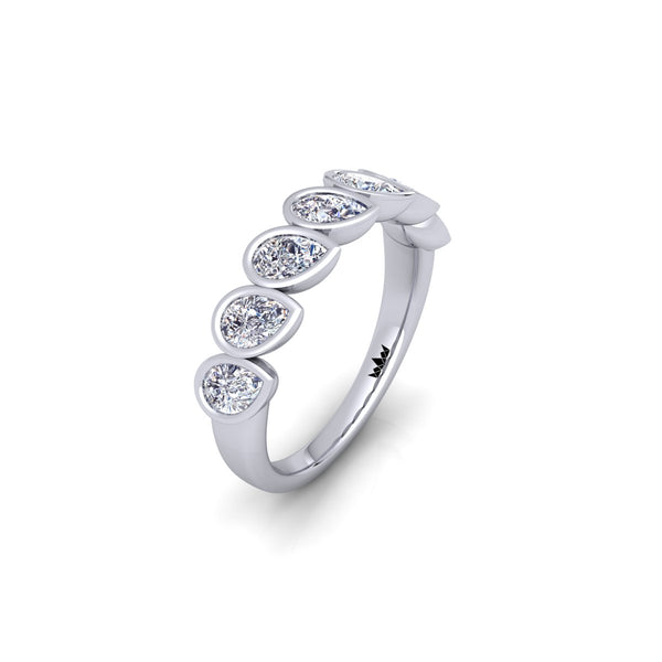 טבעת חצי איטרנטי טיפות שיבוץ כוס דגם לאה 1.00-2.50 קראט