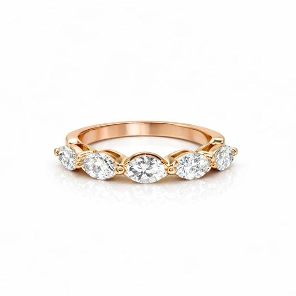 טבעת חצי איטרנטי 7 יהלומים - מרקיזות