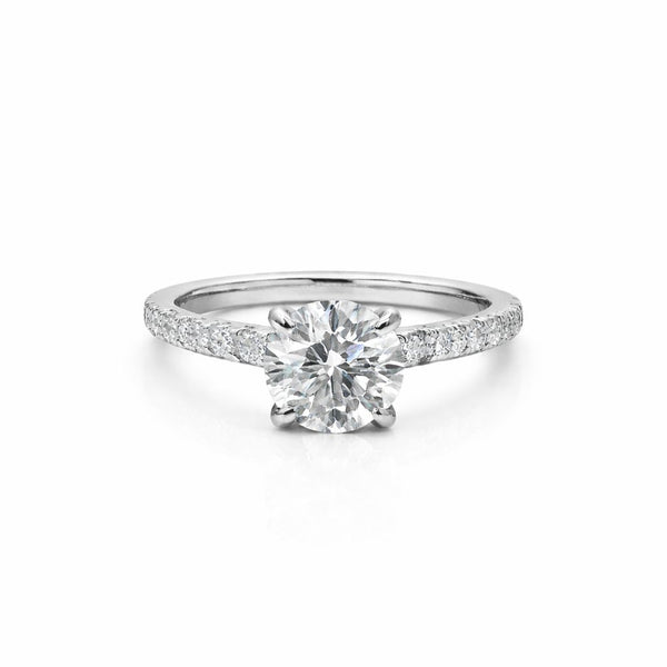 טבעת סוליטר ואבני צד