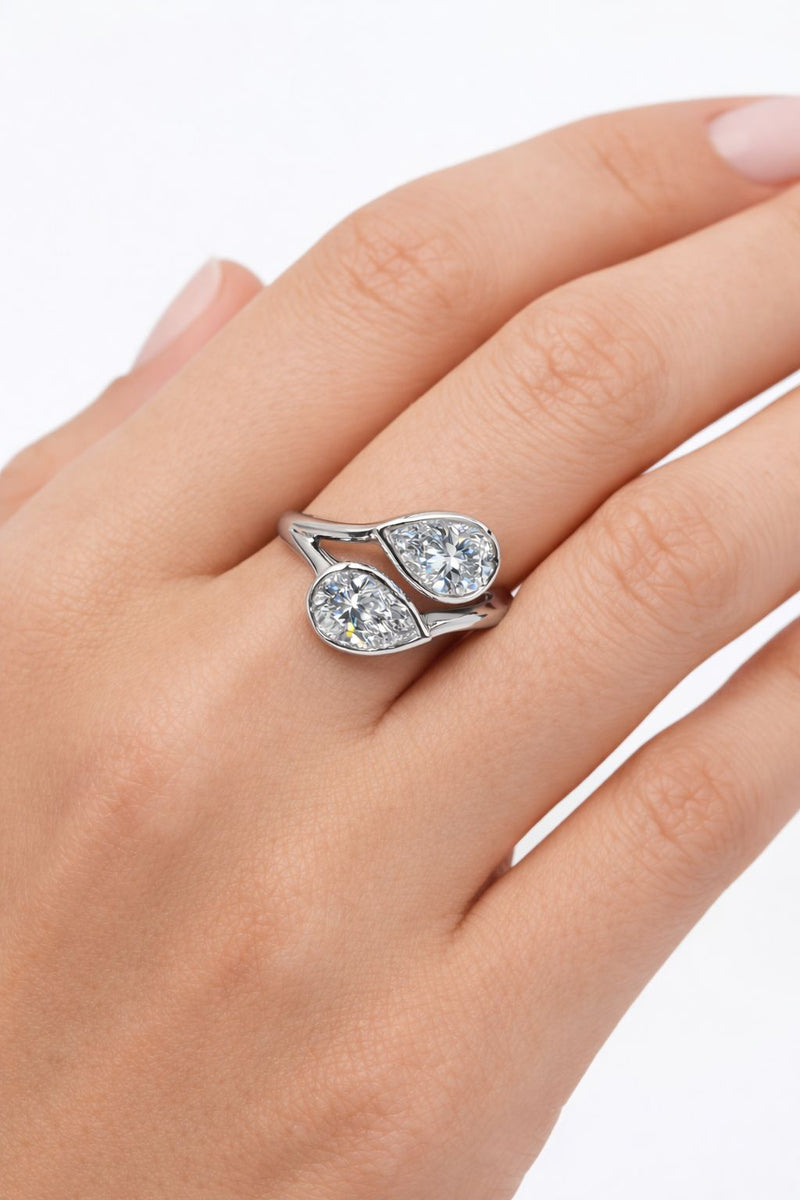 1.69 טבעת שתי טיפות קראט