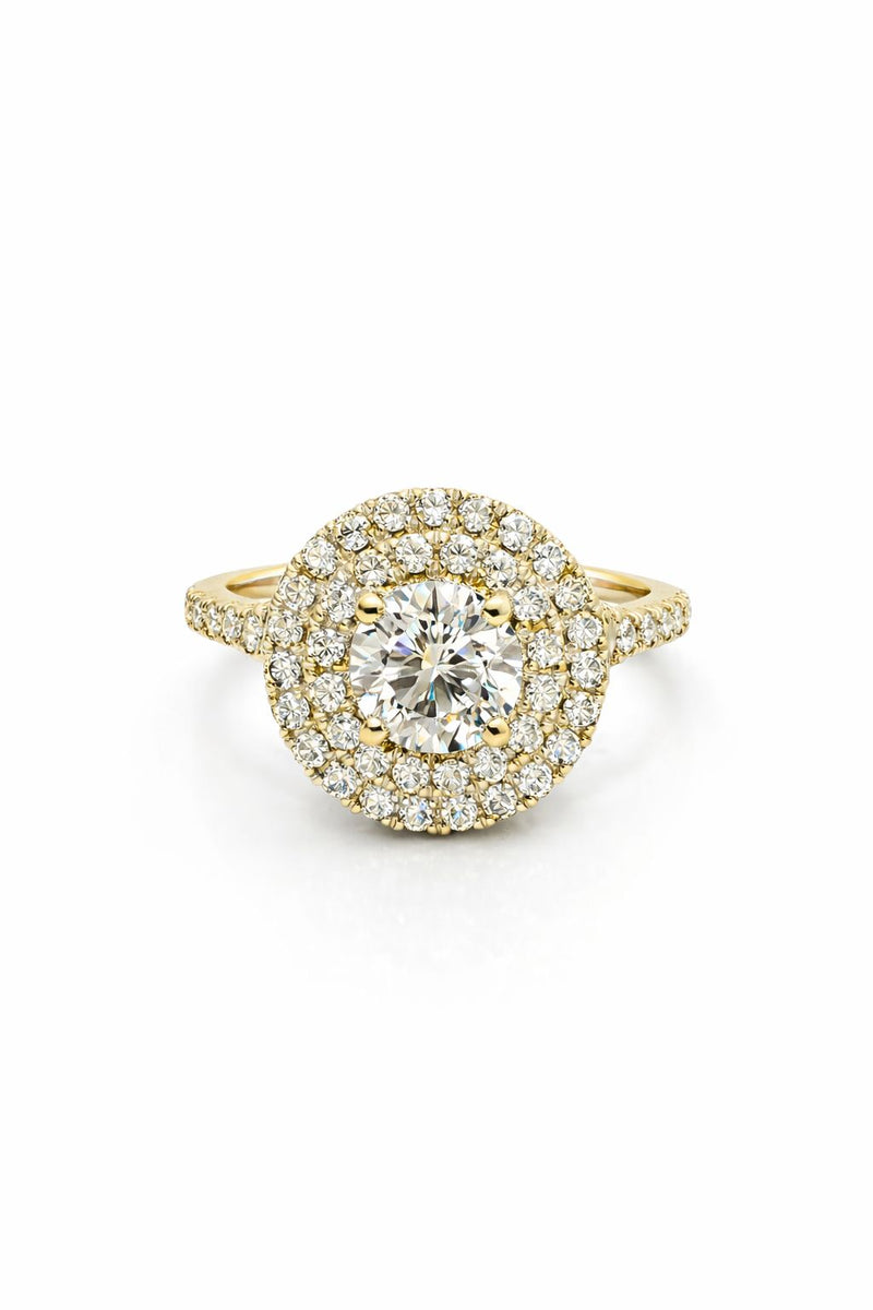 טבעת יהלומים היילו