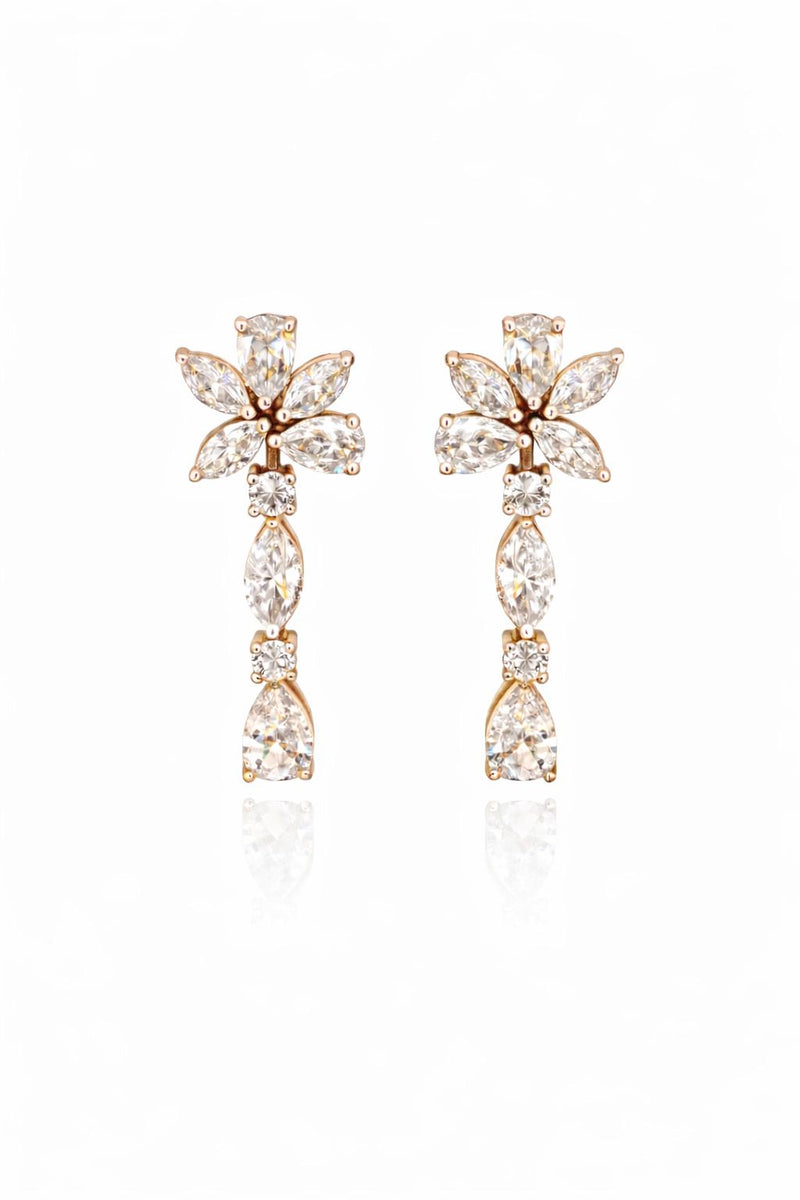 עגיל נשפך פרח 3.85 קראט