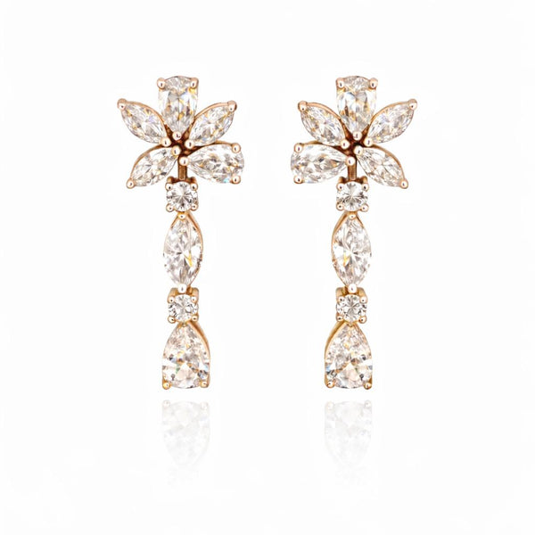 עגיל נשפך פרח 3.85 קראט