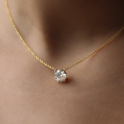 שרשרת סוליטר יהלום עגול 0.30-2.05ct