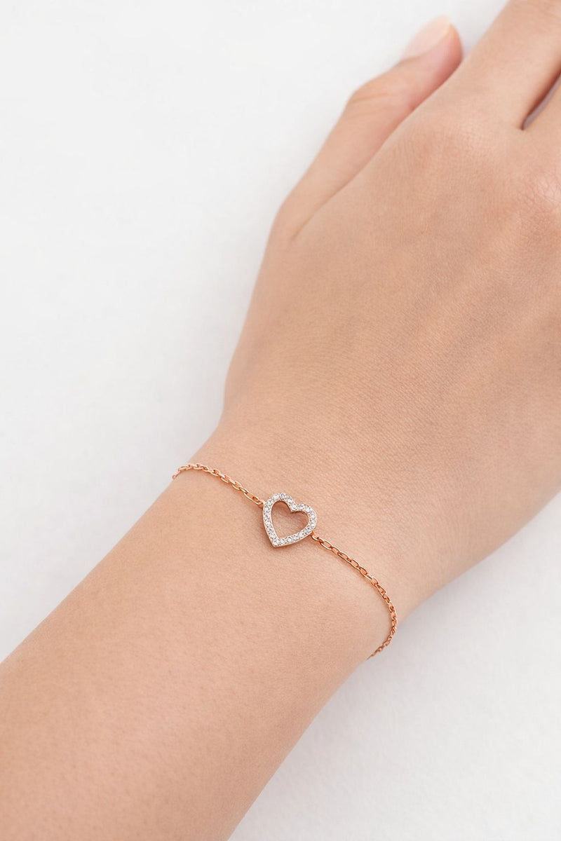 צמיד לב יהלומים