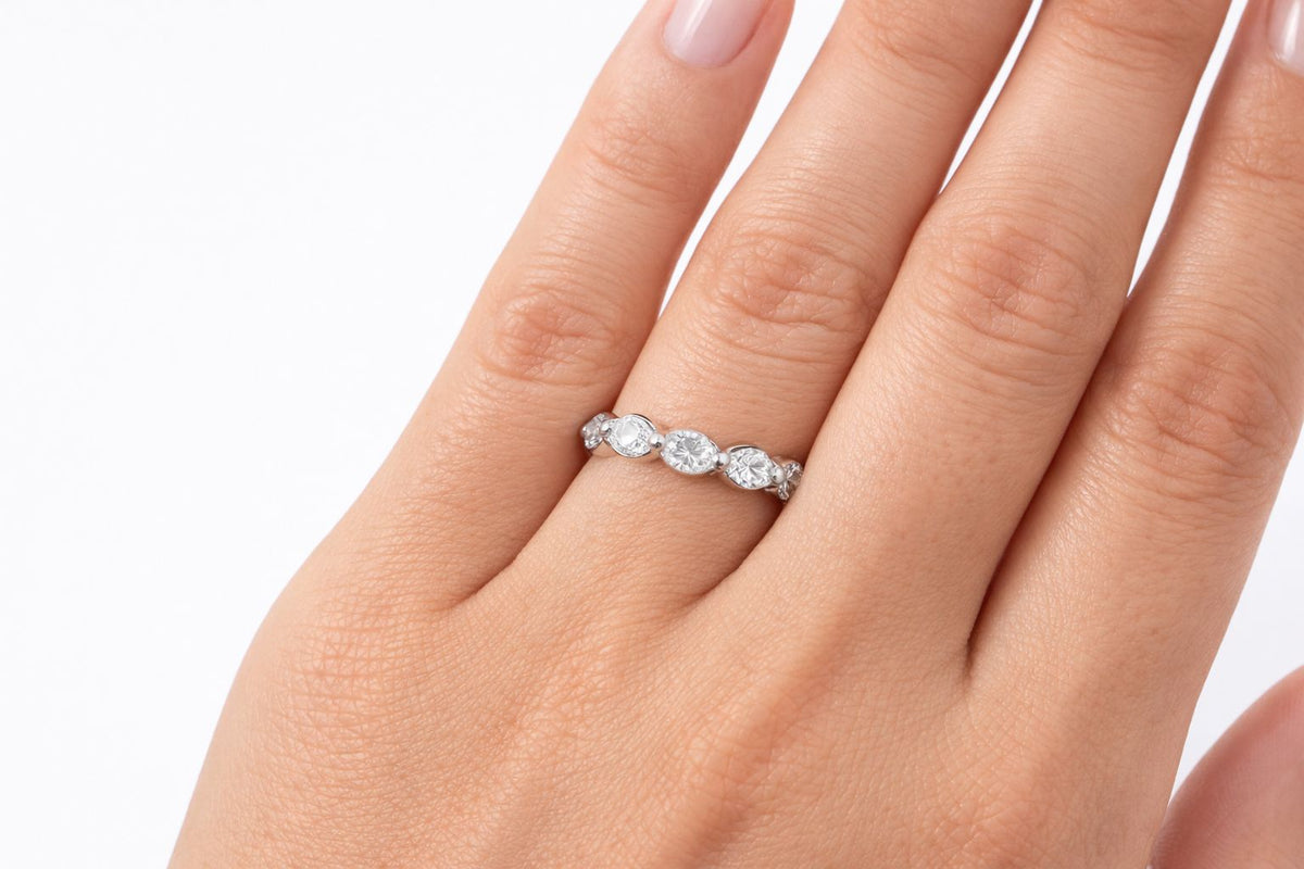 טבעת חצי איטרנטי 7 יהלומים - מרקיזות