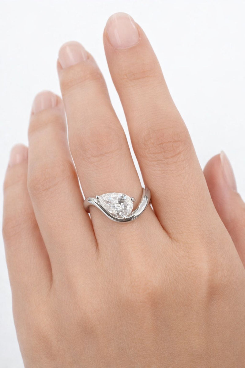 טבעת מעוצבת טיפה 0.88 קראט