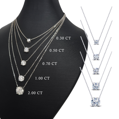 שרשרת סוליטר יהלום עגול 0.30-2.05ct