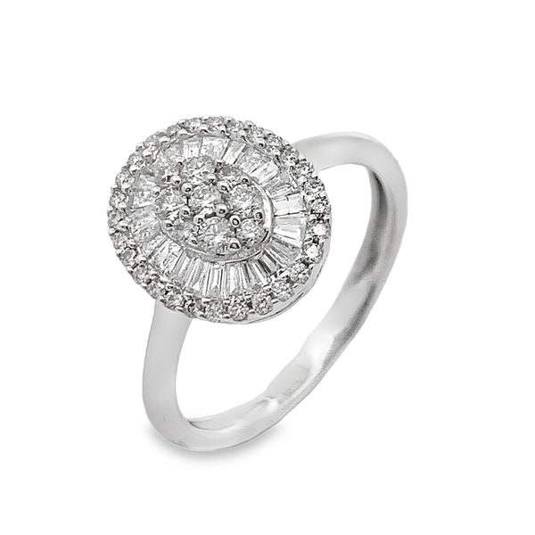 טבעת יהלומים וינט'ג בצורת אובל